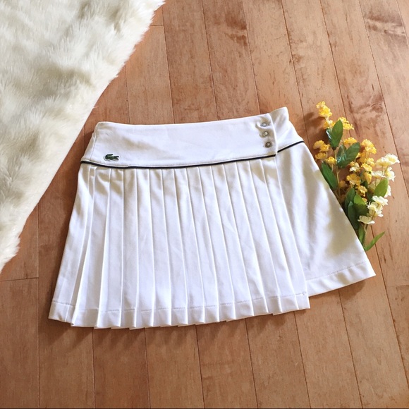lacoste white pleated tennis skirt